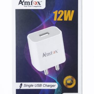 Amfox MC-11 12W Single USB Wall Charger for mobile charging with compact design